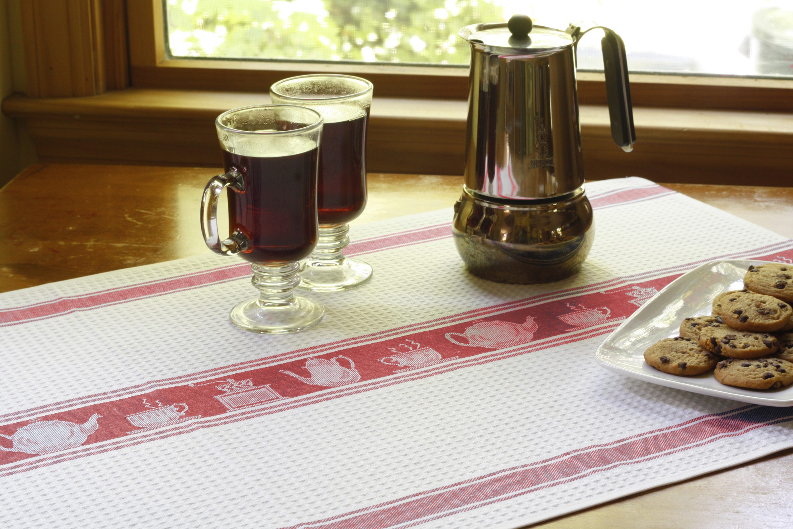 Red Coffee Cotton Waffle Weave Hand Towel