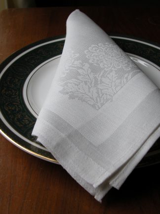 Fine Irish Linen Chrysanthemum Damask Napkin