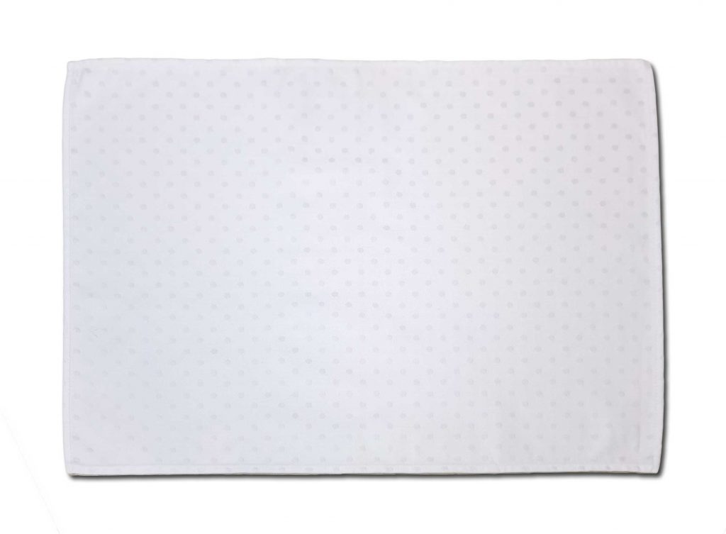 Damask Polka Dot White Cotton Rectangle Placemat