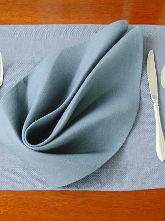 Powder Blue Etamine Banded Woven Linen Placemat