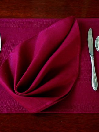 Etamine Banded Burgundy Linen Placemat