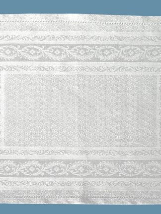 Floral Scroll White Linen Placemat