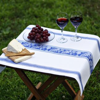 Blue Wine & Grape Cotton Hand Towel