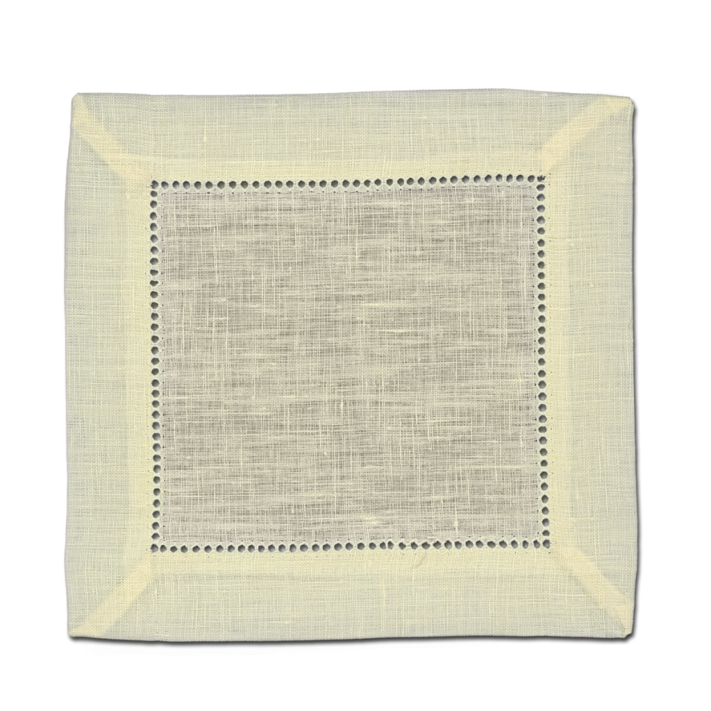 Fine Hemstitch Ecru Linen Hand Towel - Nesting Threads