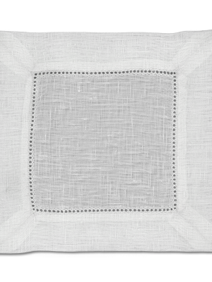 Fine Hemstitch White Linen Cocktail Napkin