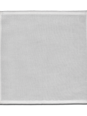 Damask Sateen White Cotton Cocktail Napkin