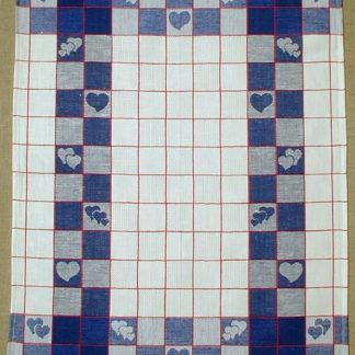 Blue Heart Linen Tea Towel