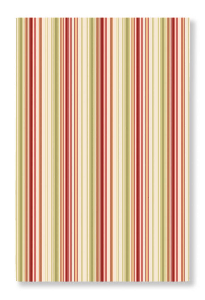 Ashbourne Stripe Green and Red Linen Tea Towel - 18" x 28"