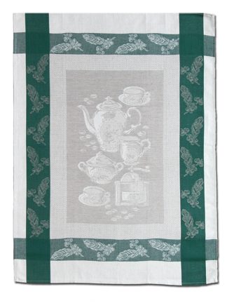 Coffee Green and Natural Tea Towel