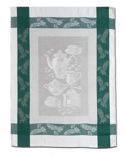 Coffee Green and Natural Tea Towel