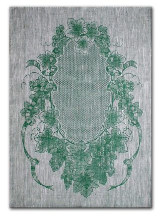 Grape Green Linen Tea Towel