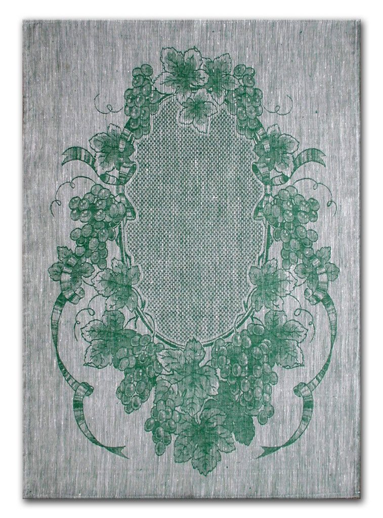 Grape Green Linen Tea Towel