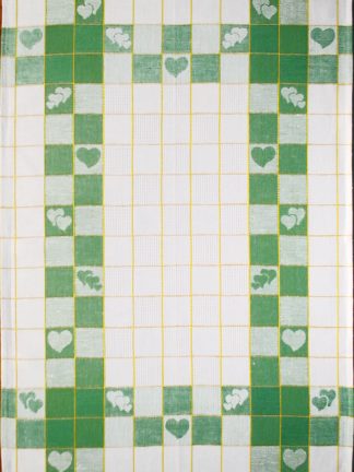 Green Heart Linen Tea Towel