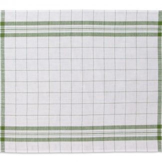 Linen Glass Towel Green Windowpane