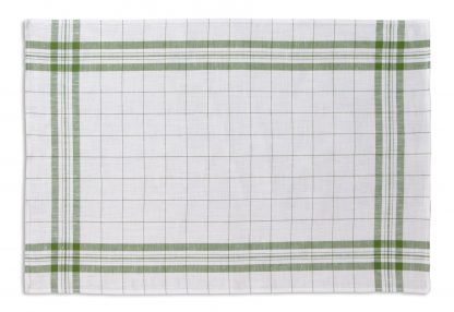 Linen Glass Towel Green Windowpane