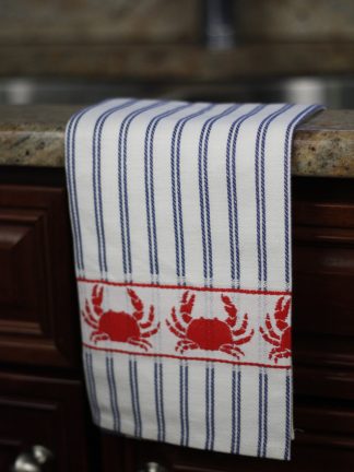 Crab Linen and Cotton Tea Towel - 20" x 28"