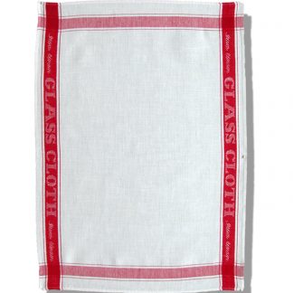 Linen Glass Towel Red