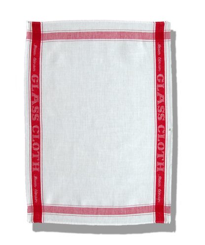 Linen Glass Towel Red