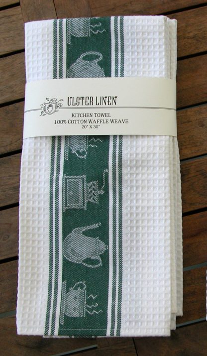 Green Coffee Waffle Weave Hand Towel