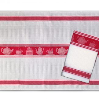 Red Coffee Waffle Weave Hand Towels