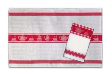 Red Coffee Waffle Weave Hand Towels