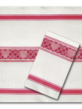 Red Heart Waffle Weave Hand Towels