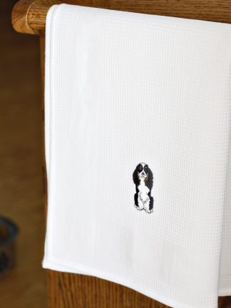 Spaniel Dog Waffle Weave Cotton Hand Towel