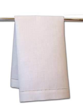 Fine Hemstitch Ecru Linen Hand Towel