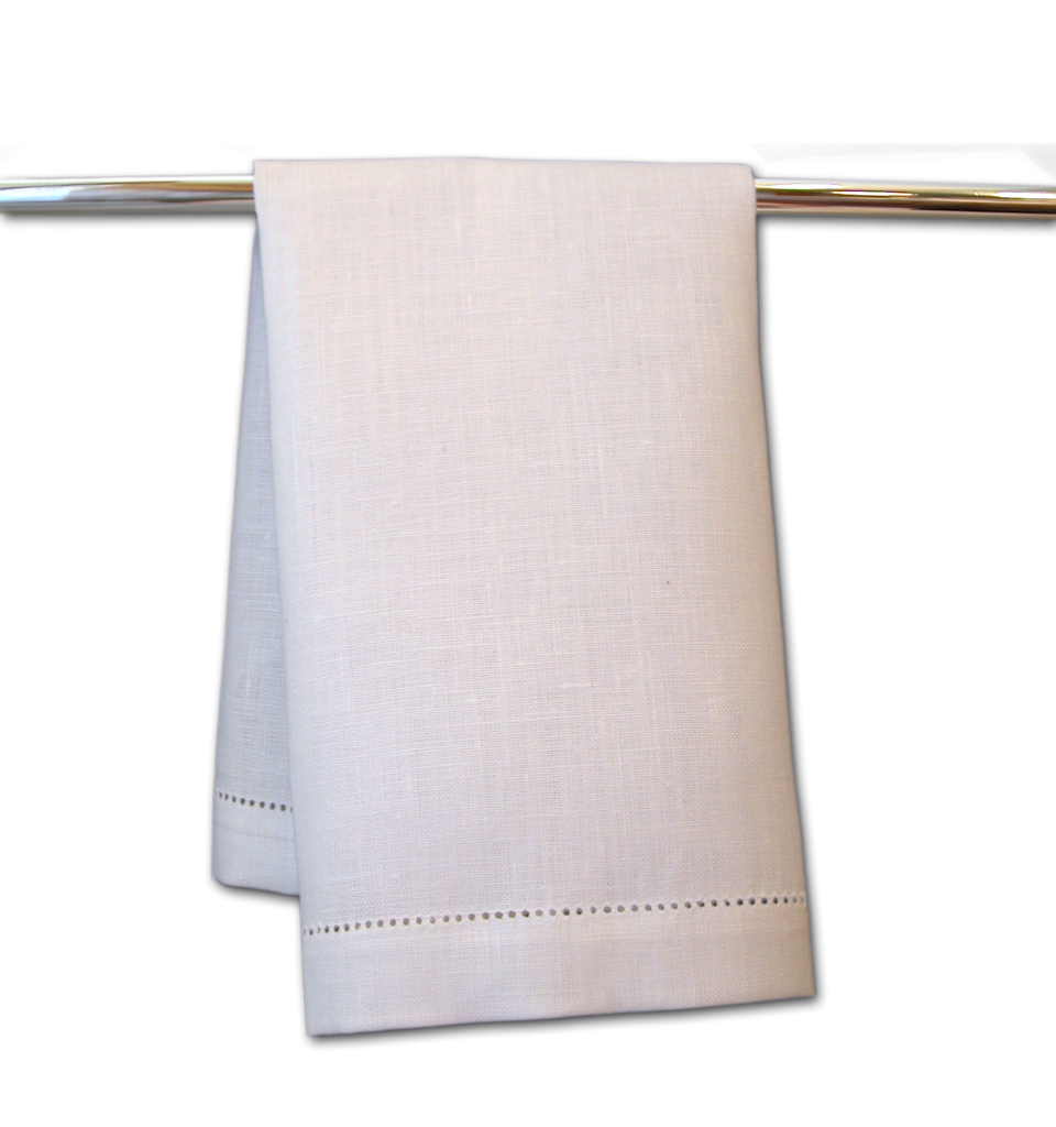 Fine Hemstitch Ecru Linen Hand Towel