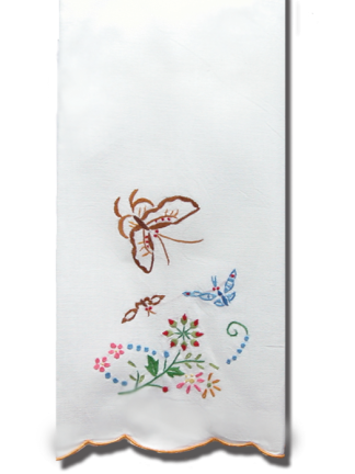 Butterfly Embroidered Fingertip Towel