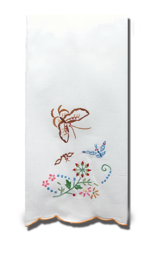 Butterfly Embroidered Fingertip Towel