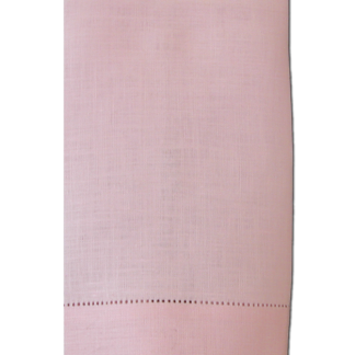 Hemstitch Pink Linen Hand Towel