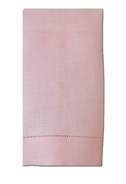 Hemstitch Pink Linen Hand Towel