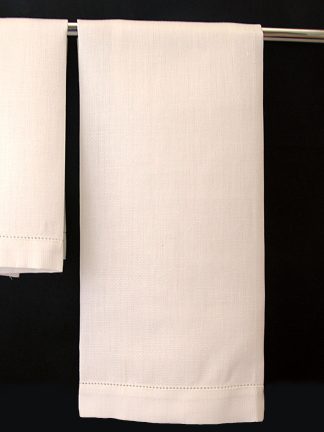 Ecru Hemstitch Huck Linen Face Towel