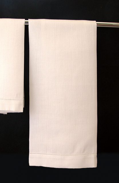 Ecru Hemstitch Huck Linen Face Towel