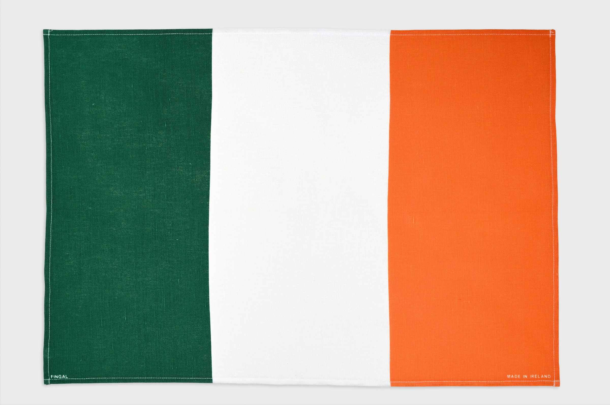 Irish Flag Tea Towel - Green, White, and Orange - Linen/Cotton - 18" x 28" - Image 2
