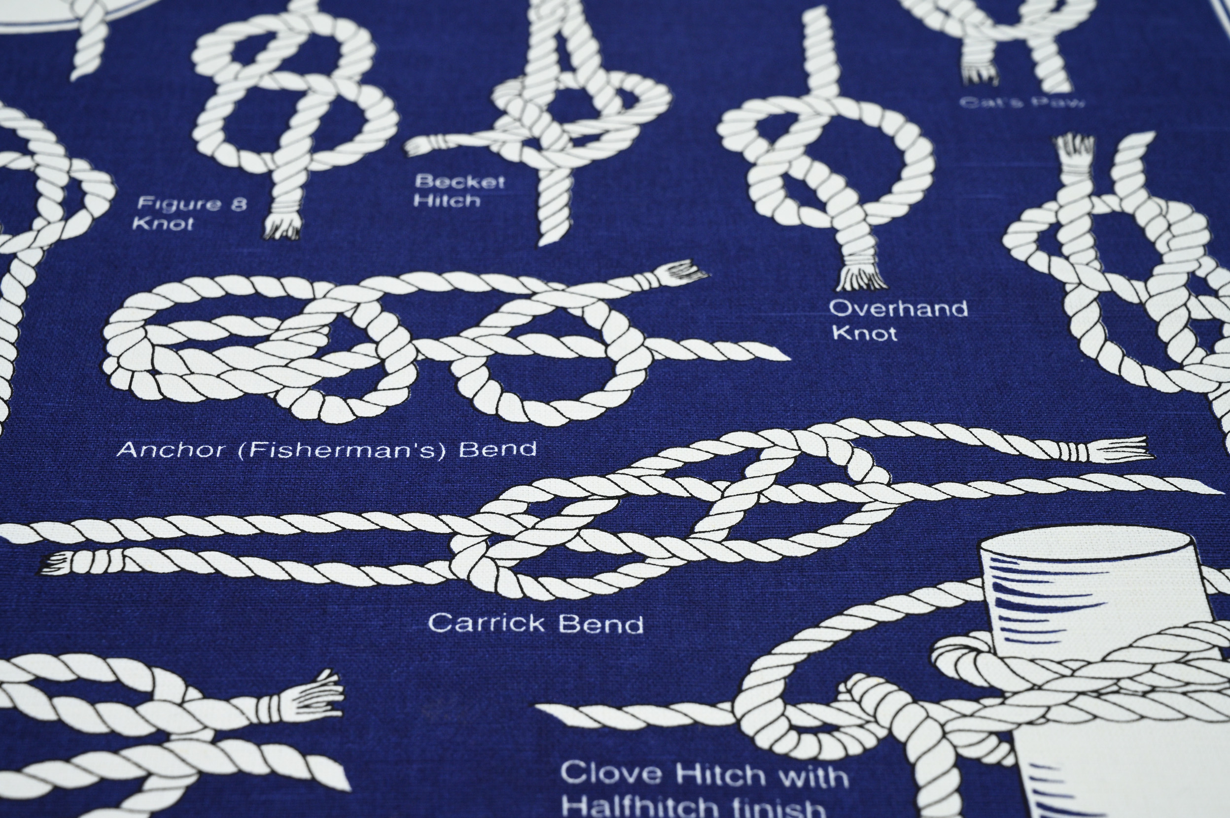 Knots and Bends Hitches Linen Cotten Tea Towel