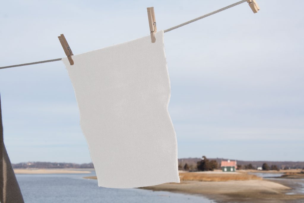 In the Buff Oyster Linen Face Towel - 17" x 28"