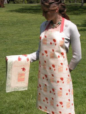 Red Poppy Cotton Apron