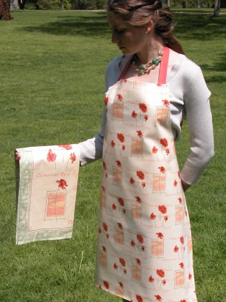 Red Poppy Cotton Apron