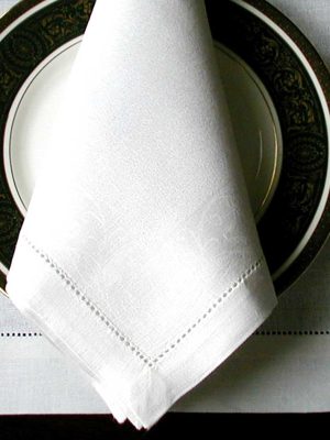 Morning Glory Oyster White Linen Table Runner - 19" x 70"