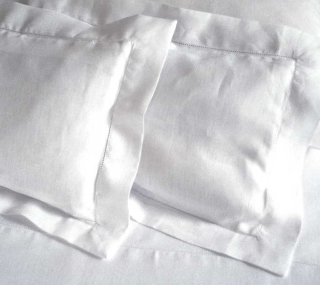 Fine Hemstitch White Linen Sham Pillowcase