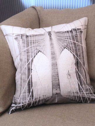 Brooklyn Bridge Linen Throw Pillow Cover