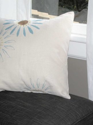 Flower Burst Linen Throw Pillow Cover