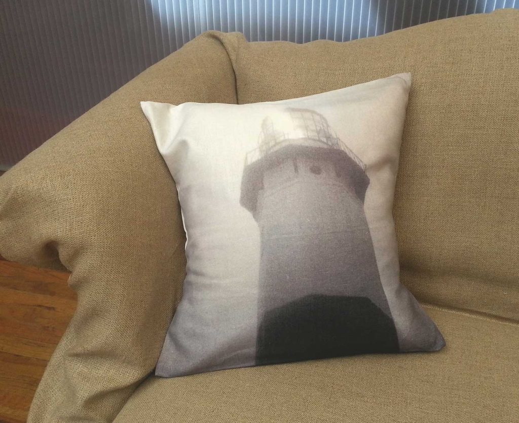 Lighthouse Portrait Linen Throw Pillow Cover