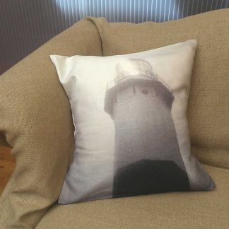 Lighthouse Portrait Linen Throw Pillow Cover