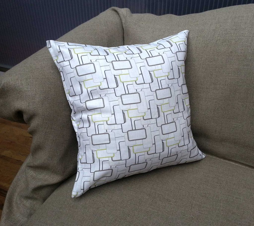 R-Squared Green Linen Throw Pillow Cover