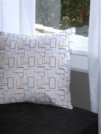 R-Squared Orange Linen Throw Pillow Cover