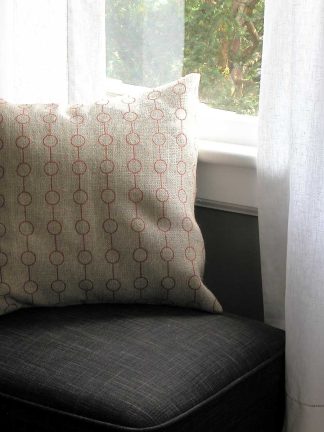 Ring Hop Natural Linen Throw Pillow Cover