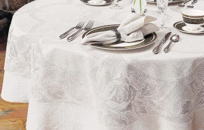 Monica Floral Natural Oval Tablecloth